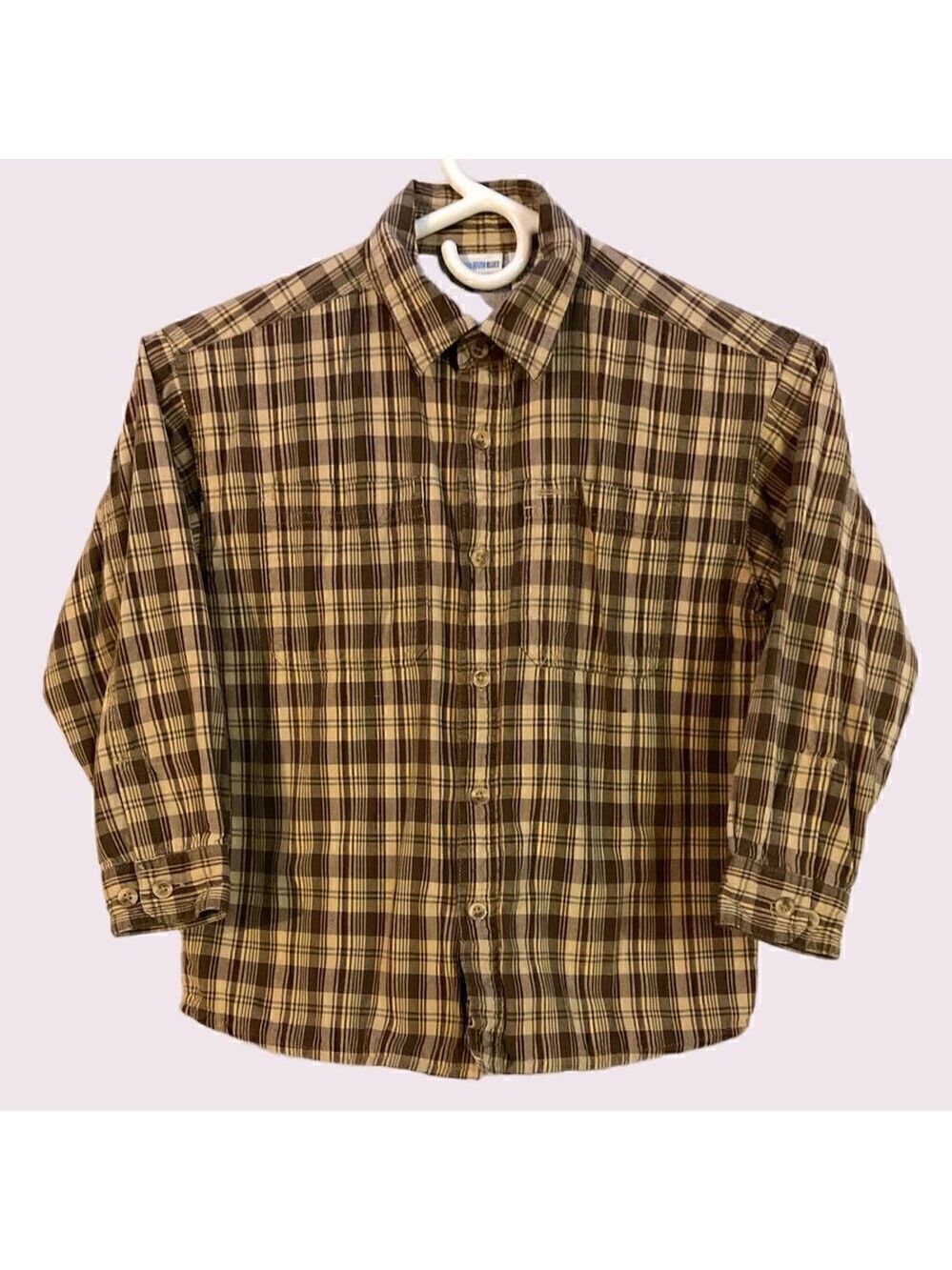 Canyon River Blues Plaid Lined Button Down Long Sleeve Boys Youth Tee Shirt